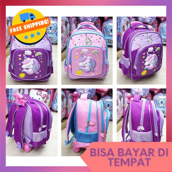 Tas Punggung Ransel Trolly Tk Sd Ts Sekolah Anak Perempuan Lucu Tas Troli Anak Perempuan Paud Ts Tro