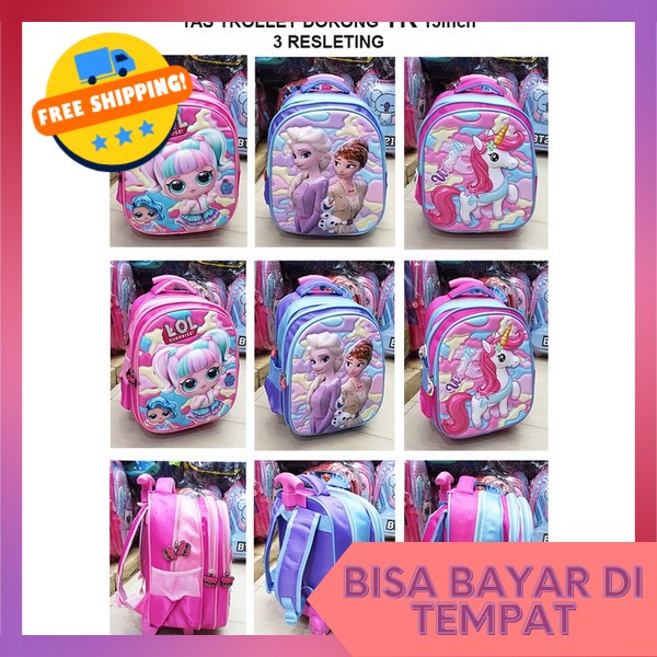 Tas Troli Anak Perempuan Paud Smiggle Bag Child Smuggle Terbaru Ts Trolly Anak-Anak Tk Karakter  Tas