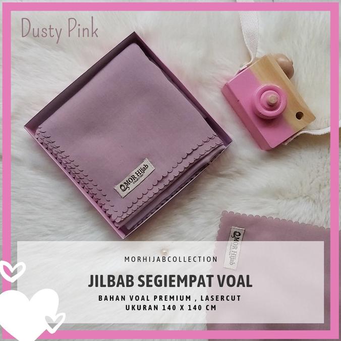 Sale jilbab segiempat syari hijab voal premium pink polos ukuran 140 x 140 Termurah