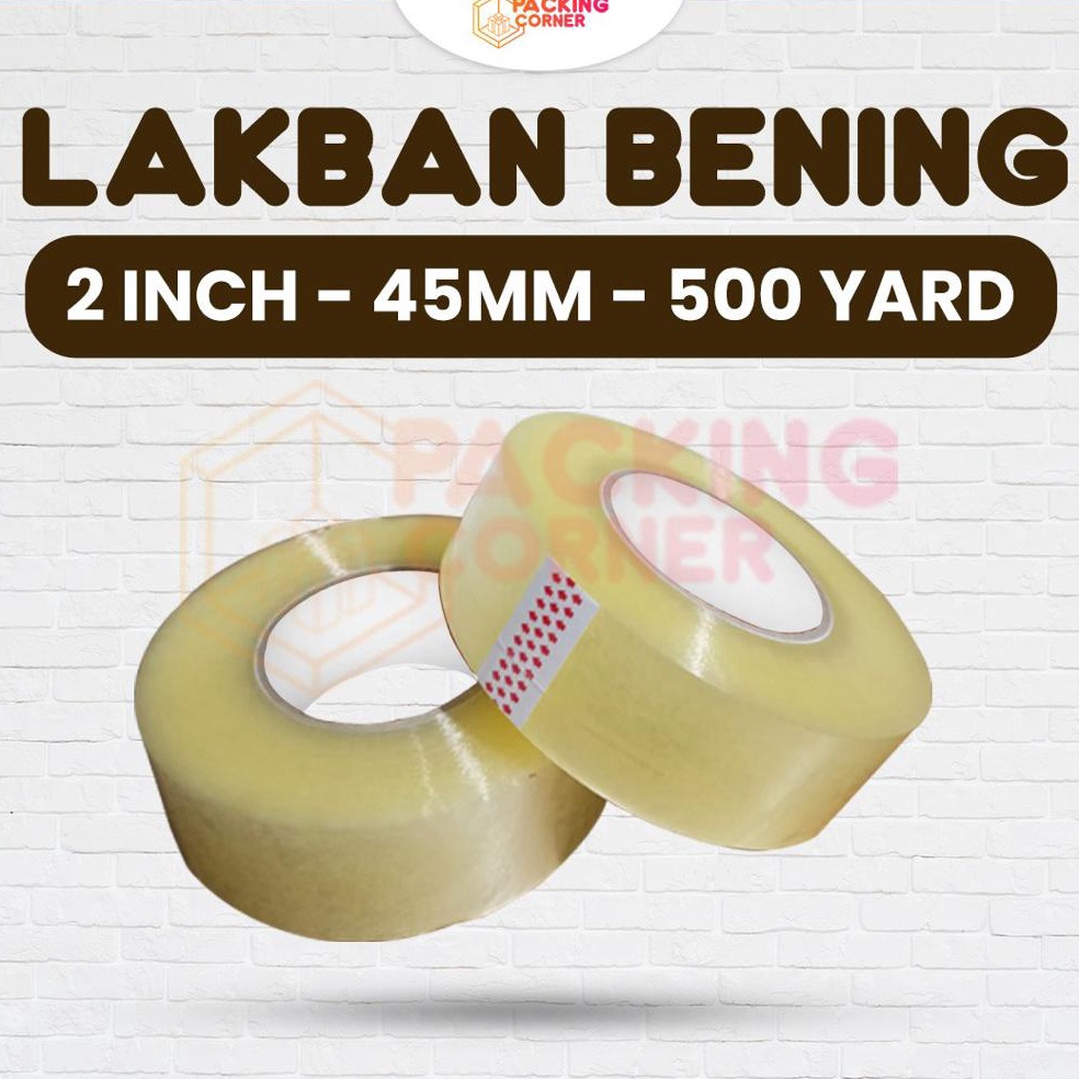

[PRODUK GRSJP91] Lakban Bening 2 Inch 500 Yard 45mm 48mm 2" 500Y Tape Plakban Isolasi 10044