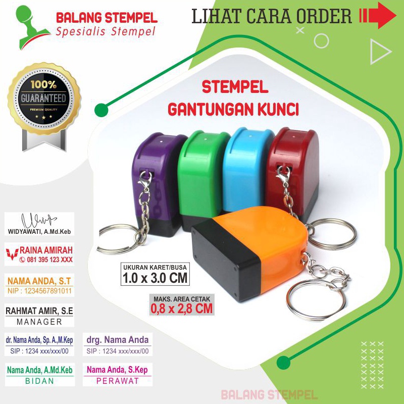 

[H9S86] Stempel Nama Dokter Bidan Perawat Apoteker Cap Stampel Flash Warna Otomatis Custom Gantungan Kunci stamp Ganci CB 1030 Balang 5073