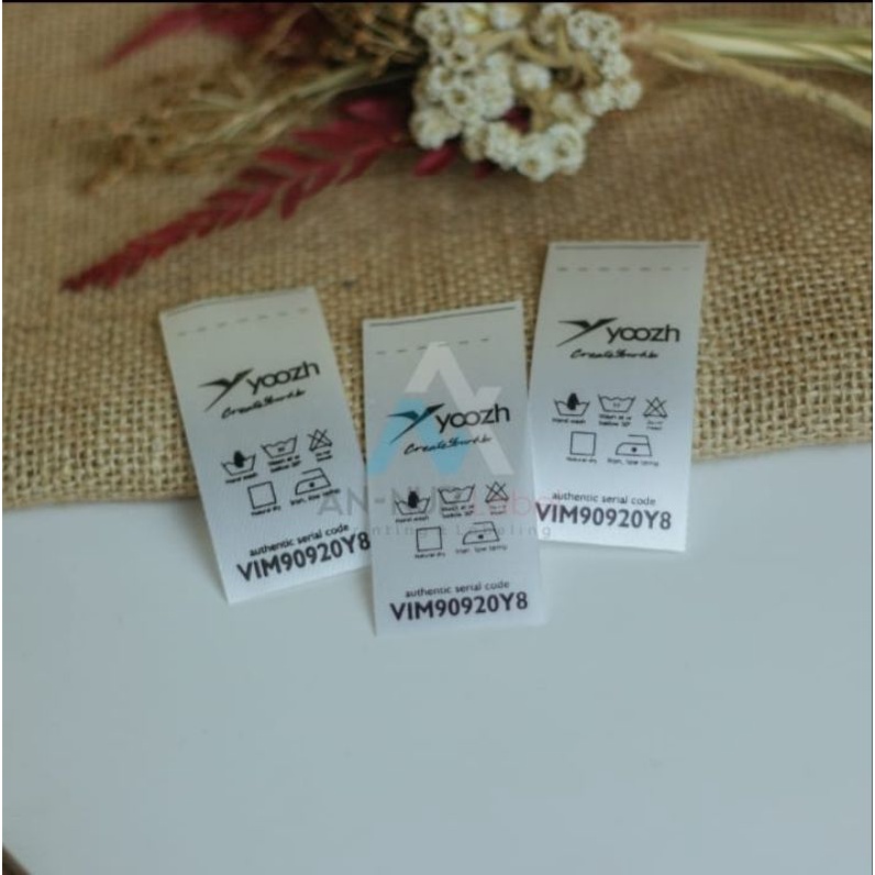

label baju.satin (free design) label satin custom design, label satin ribbon, Washing care