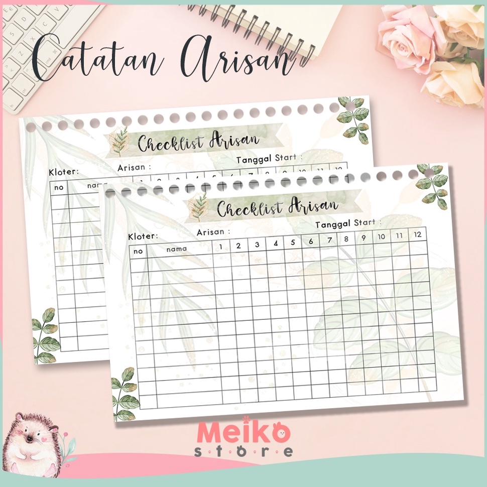 

80 [FP-10] Catatan Arisan / Financial Tracker / Planner Keuangan Refill binder A5&B5 by Meiko Store Terlaku.