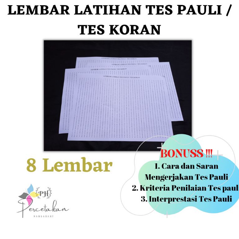 

CQ6237 TES PAULI A3 / TES KORAN / TES PSIKOTES ( Paket C ) Baru