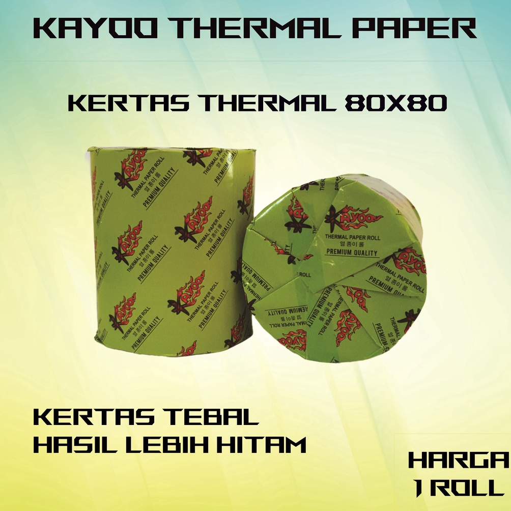 

71 KERTAS THERMAL STRUK KASIR PAPER ROLL TERMAL KAYOO 80MM 80X80 THERMAL PRINTER 79 80 x 80 80x80MM ➾Best Product