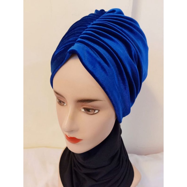 Turban Instan Polos Beludru Turban Hijab Instan Veet