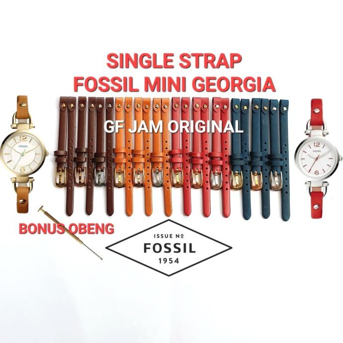 STRAP FOSSIL TALI JAM TANGAN MINI GEORGIA 6MM 7MM KULIT ASLI TEBAL