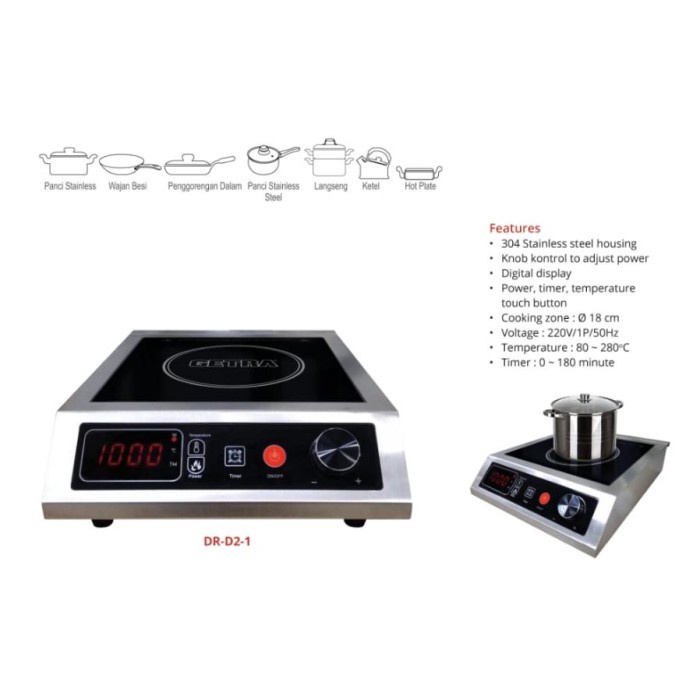 Getra DR-D2-1 Induction Cooker / Kompor Induksi Elektrik Komersial