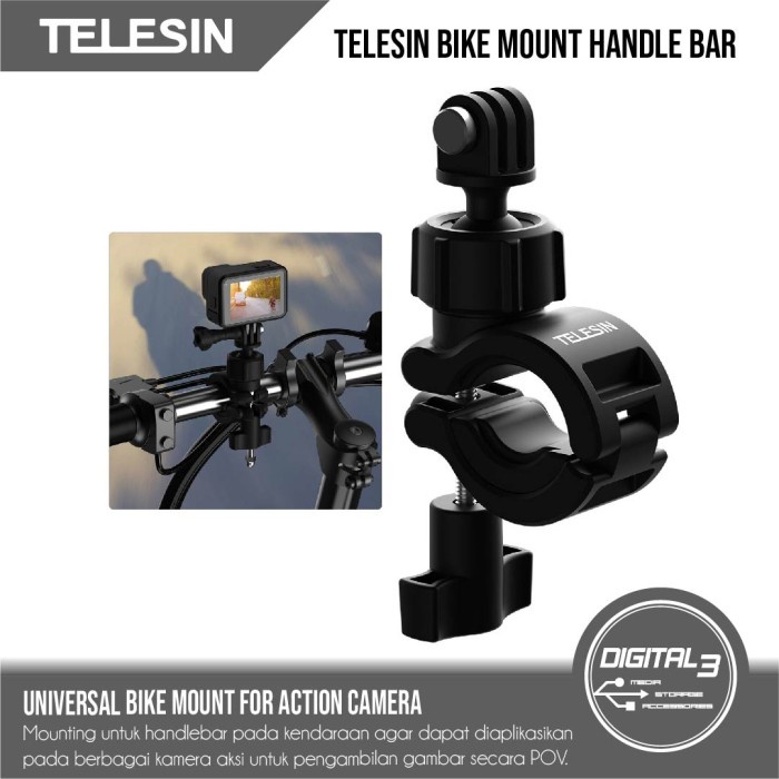 Telesin DJ-HBM-001 360 Bike Handlebar Mount Holder Stang Motor Gopro