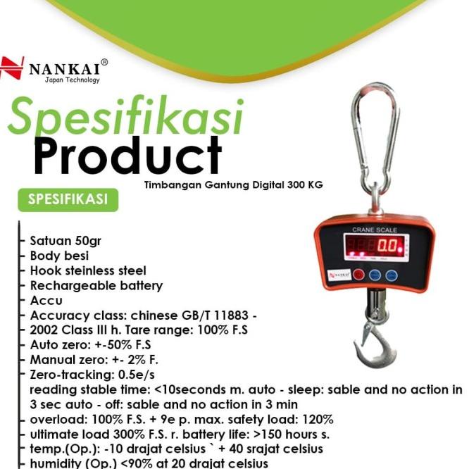 Timbangan Gantung Digital 300 Kg Nankai