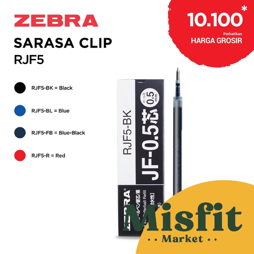 

DFDV9900 ZEBRA SARASA RJF5 Gel Pen 0.5 mm Refill Isi Ulang Pulpen