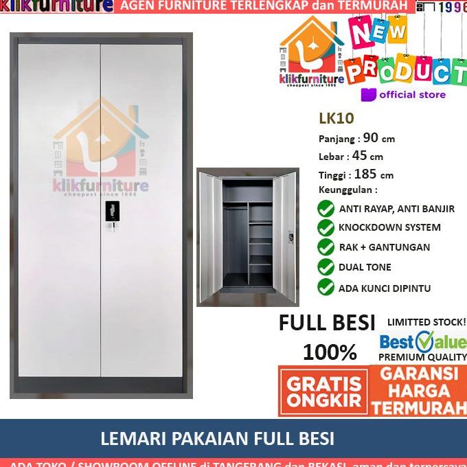 Lemari Pakaian Besi 2 Pintu Anti Air Jamur Banjir LK10