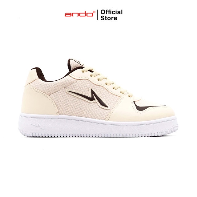 Ando Official Sepatu Sneakers Haeda Wanita Dewasa - Krem/Coklat