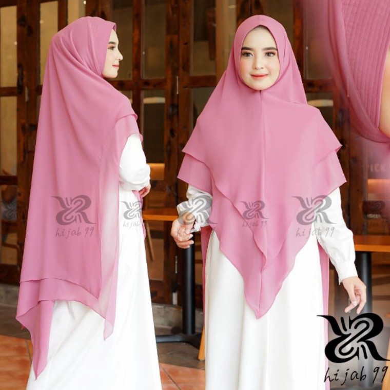 Tren Kekinian.. KHIMAR 2 LAYER SAHLA HIJAB CERUTI 2 LAYER JILABAB 2 LAYER CERUTI BABYDOLL PREMIUM