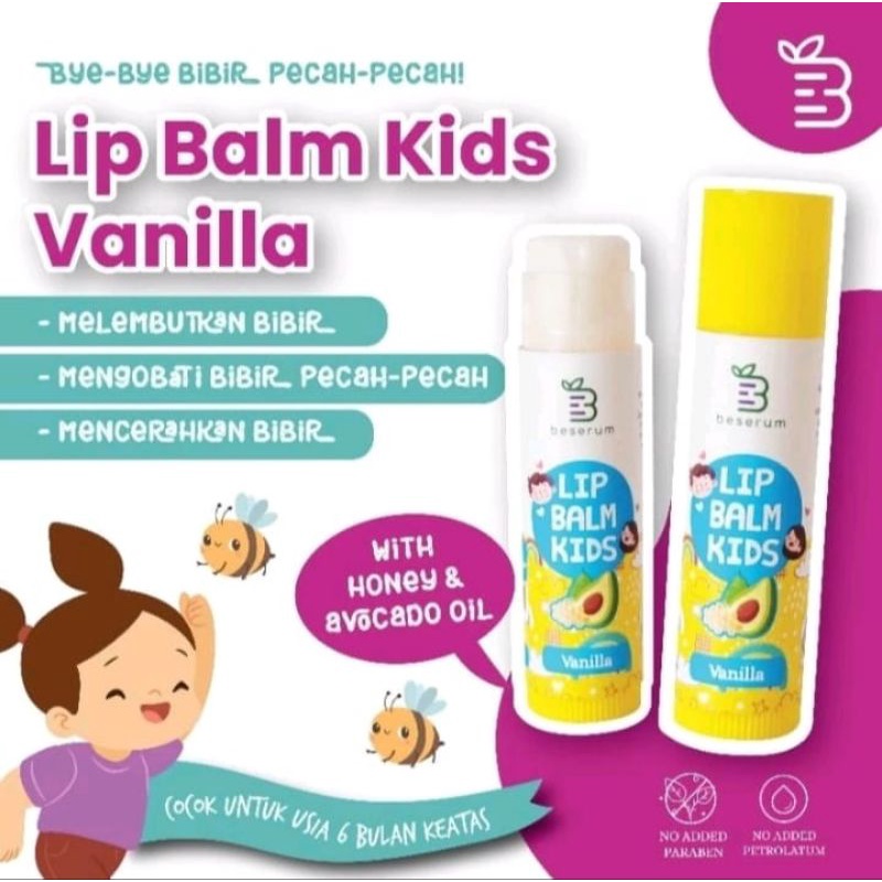 BESERUM | Beserum Lip Balm Kids Rasa Vanilla - Lip Balm Anak