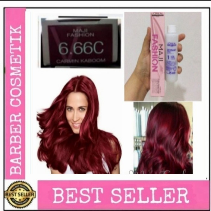 cat rambut loreal maji maji 6.66 + oxidant loreal