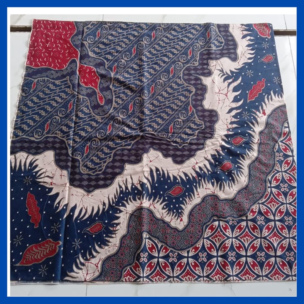 kain batik pekalongan motif hate biru