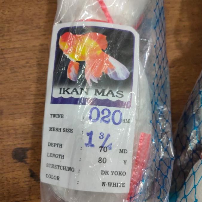 *#*#*#*#] Jaring pukat tasi 1 3/4" x 020 / 70*80 / ikan mas