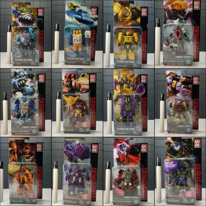 Mainan figure Transformer gnaw seaspray bumblebee dinobot slash beachcomber rodimus kickback outback