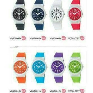 BISA COD Jam Tangan wanita QQ Q&Q VQ50J Original VQ50 Merah transparan /JAM TANGAN ANAK/JAM TANGAN
