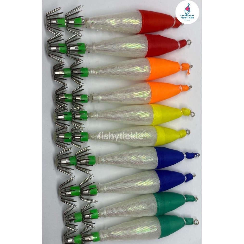 HZSG5940  Umpan Pancing Cumi Premium Hook Apollo Kilap Manik (PERBUNGKUS ISI 5 BIJI)