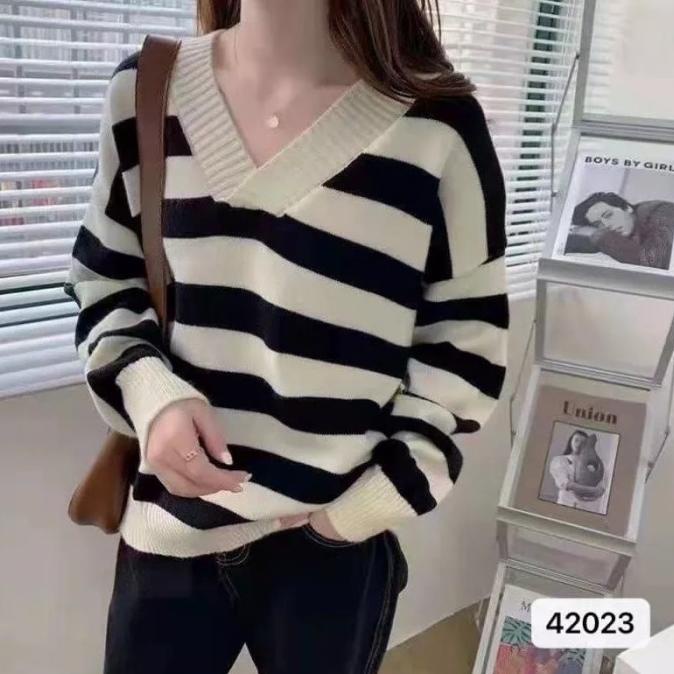 Blouse Kaos Rajut Siatere Import Premium Atasan Kaos Rajut Knit Wanita