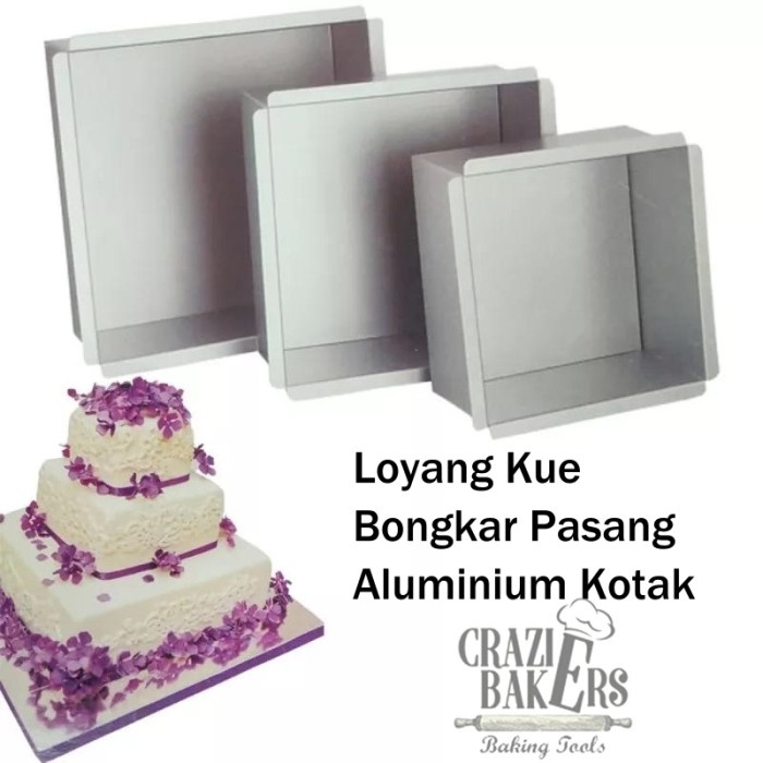 Langsung Order Loyang Kue Bongkar Pasang Aluminium Kotak
