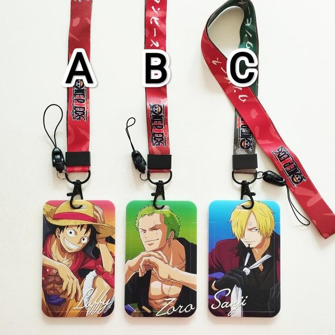 

*$*$*$*$] One Piece Anime ID Card Holder Lanyard 2 Luffy Zoro Sanji Law Shanks