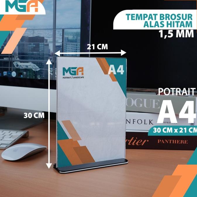 

Buruan serbu] Akrilik Tempat Brosur A4 Alas Hitam/ Nomor Meja / Tempat QR
