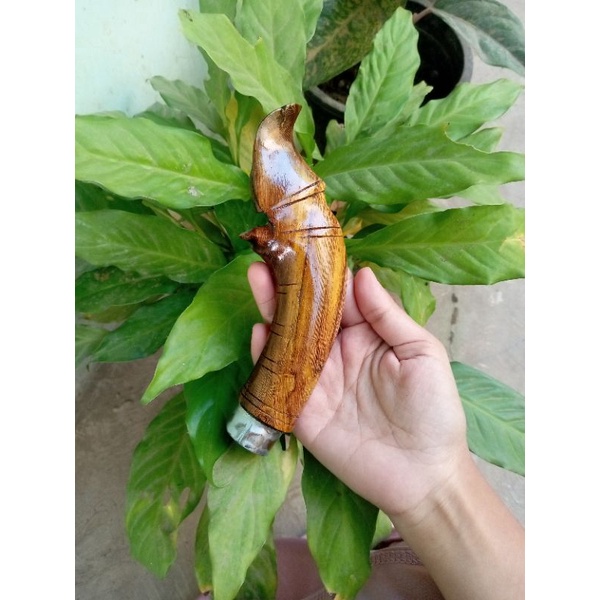 gagang golok kayu Johar model kaki kuda