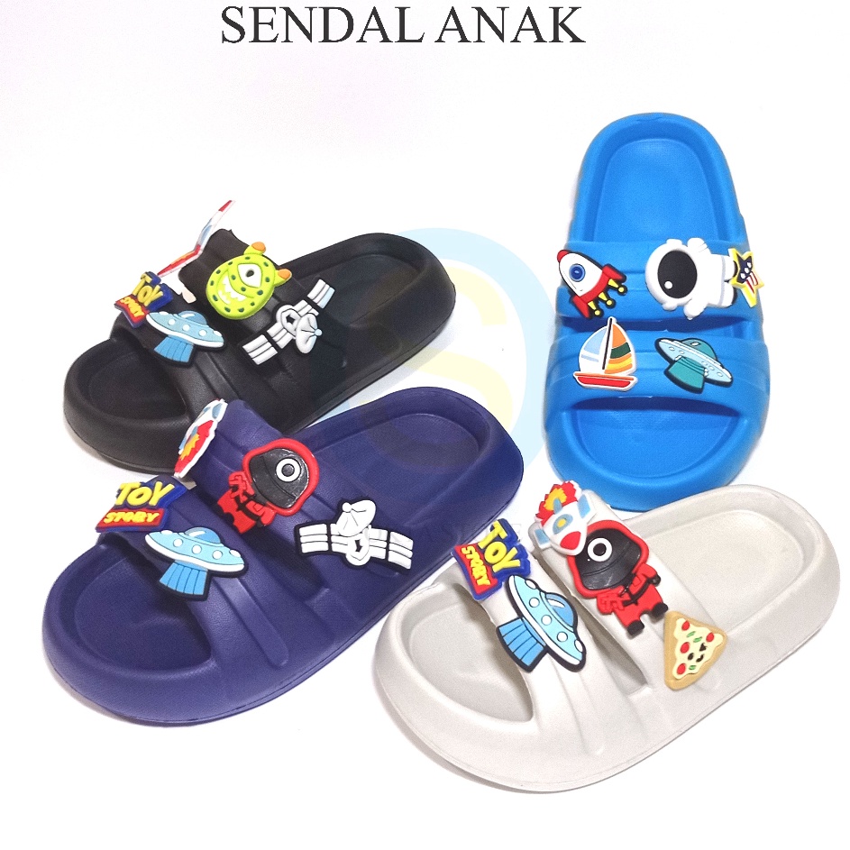 JHCY7910  NEW Oricon Sandal anak Laki-laki Selop Bandua Karakter Astronot Lucu /Sendal anak laki lak