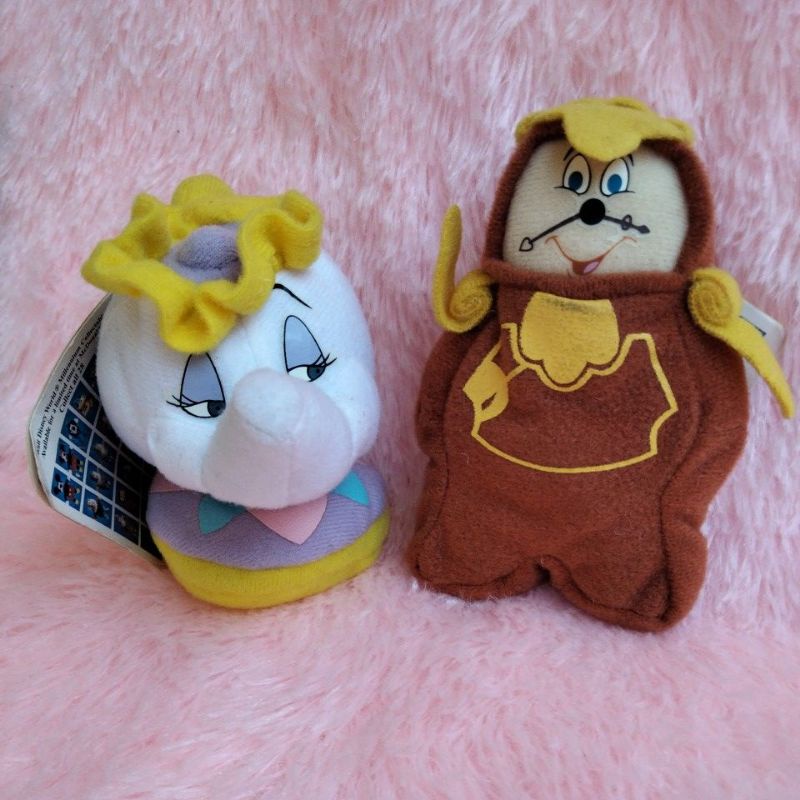 boneka kecil Disney mcd princess belle Beauty and the beast teko Mrs Potts jam cogswort
