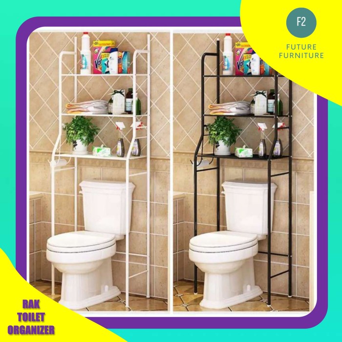 F2 Rak Toilet Besi Anti Karat Rak Toilet Kloset Duduk Rak Toilet