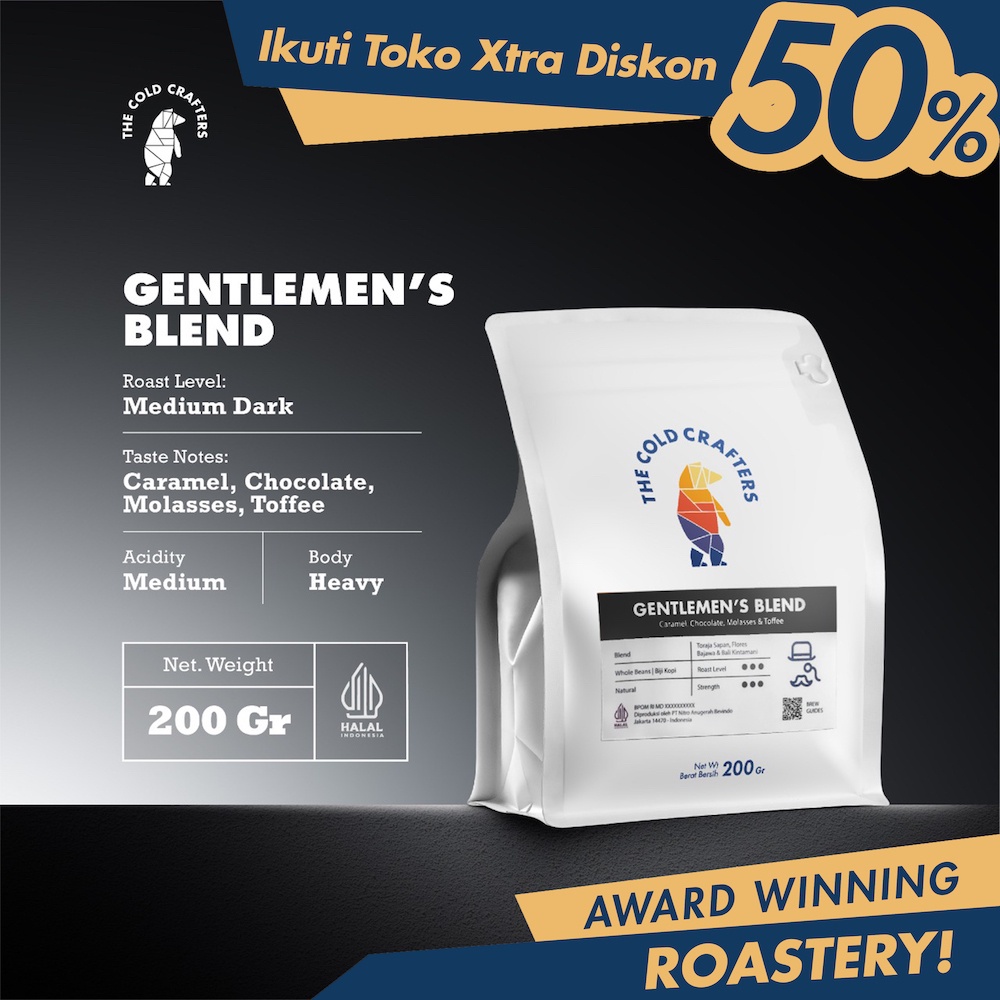 

The Cold Crafters - Gentlemen's Blend Espresso Arabica Biji Kopi Roasted Beans - BIJI KOPI