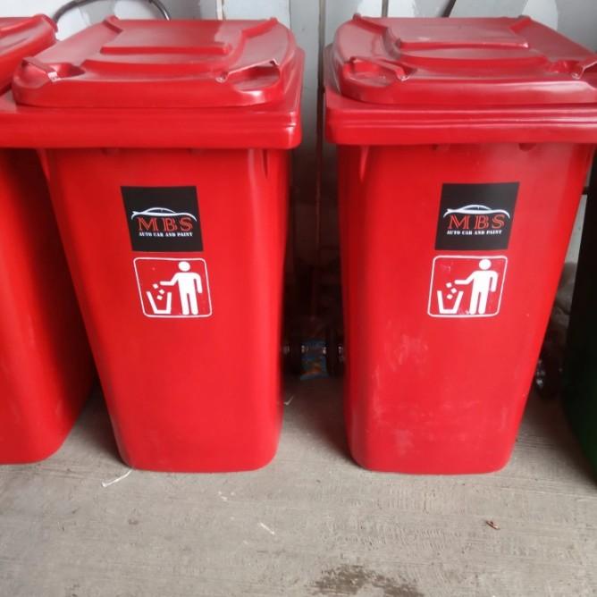 Tempat Sampah/ Tong Sampah Fiber Besar Roda 120 Liter