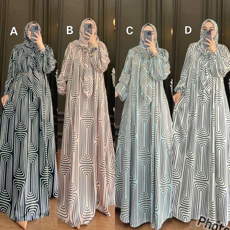 Set Dress Bella by Poppy Syari || Dress Set Hijab