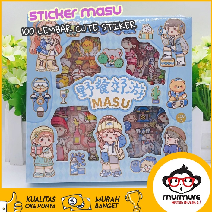 

DKYK9402 MURMURE | STICKER 100 LEMBAR VERSI MASU MOMO STIKER BOX MOTIF KARTUN ANTI AIR BAHAN PVC