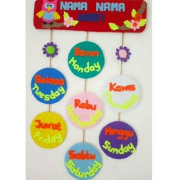 Pajangan/ Hiasan dinding/prakarya/nama nama hari