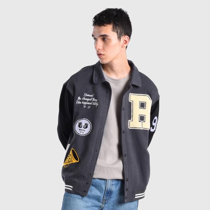 Roughneck VB009 Dark Grey Beast Varsity Jacket