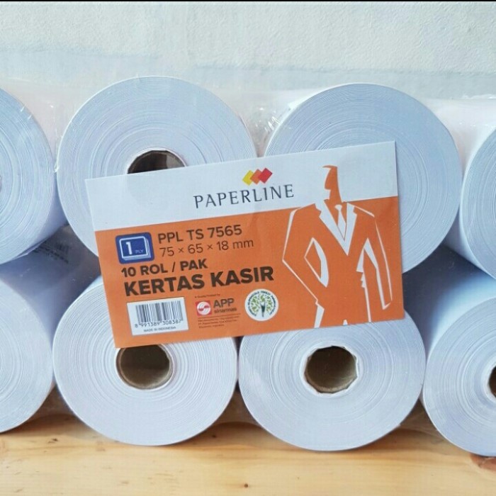 

Bestseller Kertas Kasir/Struk/Paper Roll Ts 75 Mm X 65 Mm X 18 Mm Paperline.
