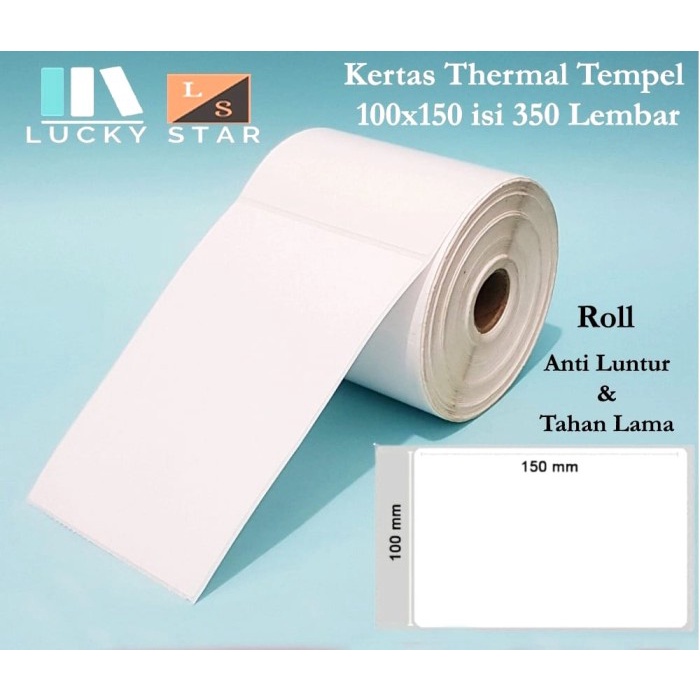 

Bestseller Kertas Resi Label Thermal Barcode Roll A6 100X150Mm Isi 350 Pcs