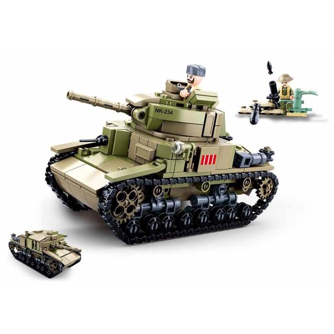 Mainan Brick Sluban Tank 2 In 1 Tentara Army Ww2 B0711