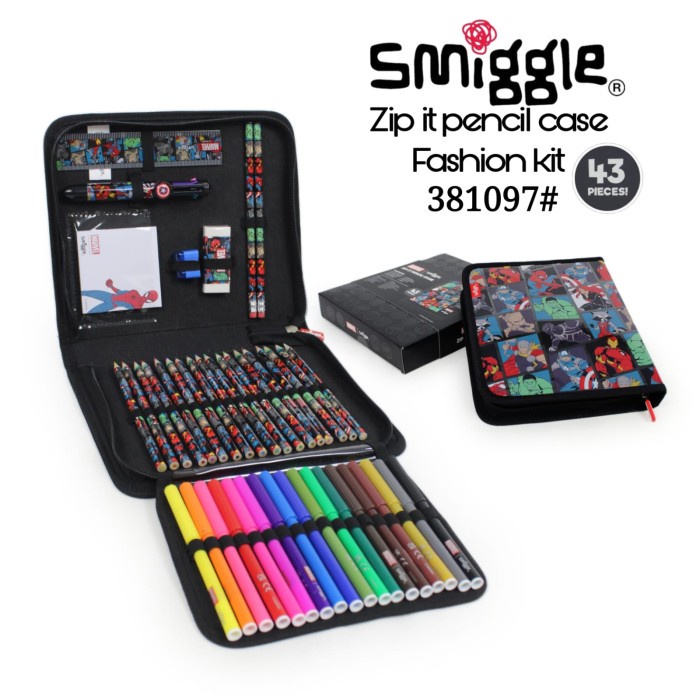 

Terlaris Smiggle Ori Tempat Pencil 43 P/Zip It Pencil Case/ Smiggle Fashion Kit
