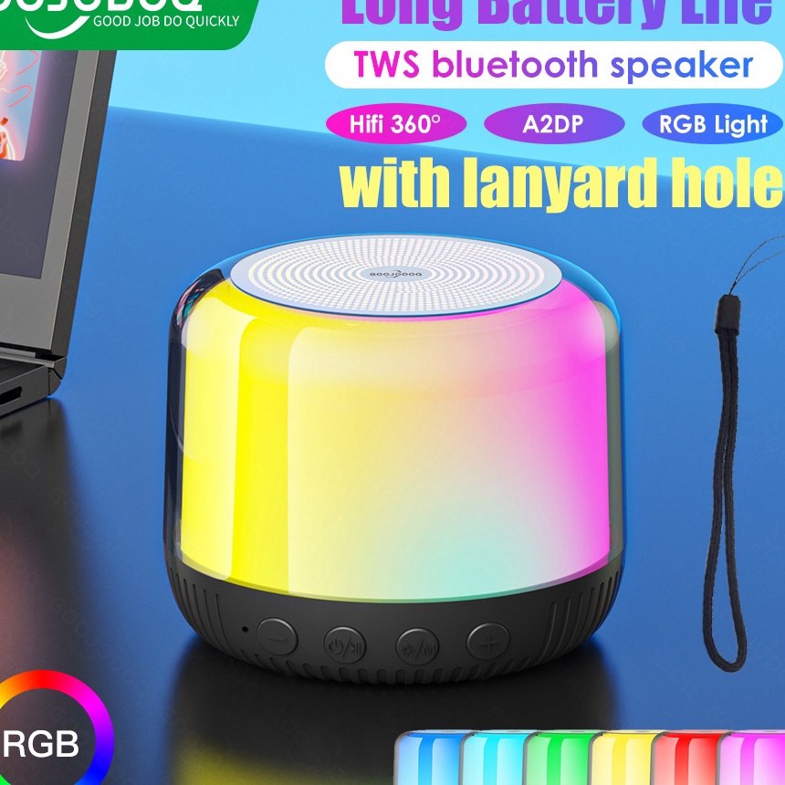 GROSIR GOOJODOQ Speaker Bluetooth Portable Speaker Stereo Mini led HiFi Wireless Speaker 