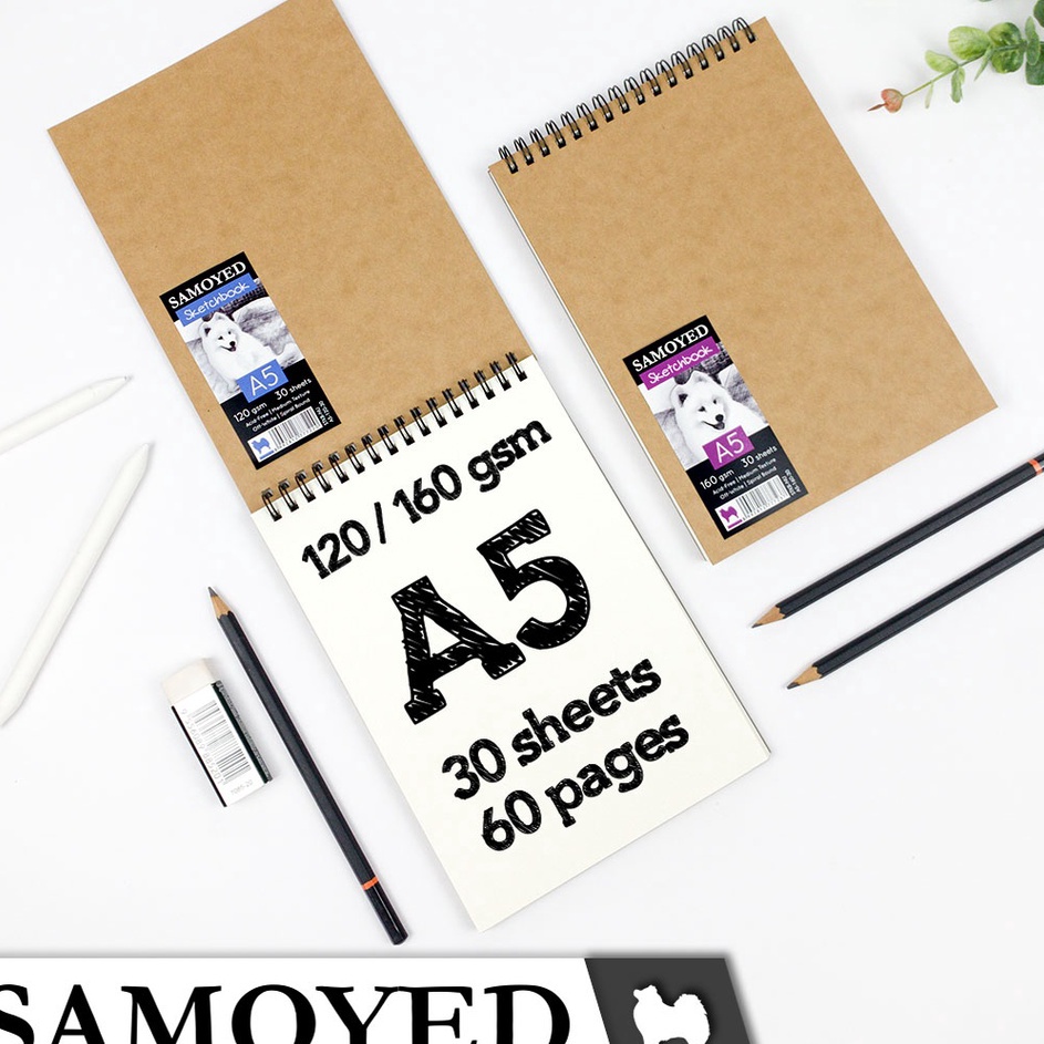 

Dipesan ya Buku Gambar / Sketsa / Drawing / Sketch Book / Pad / Sketchbook / Sketchpad A5 120 / 160 gsm Samoyed SKTB-NU-A5