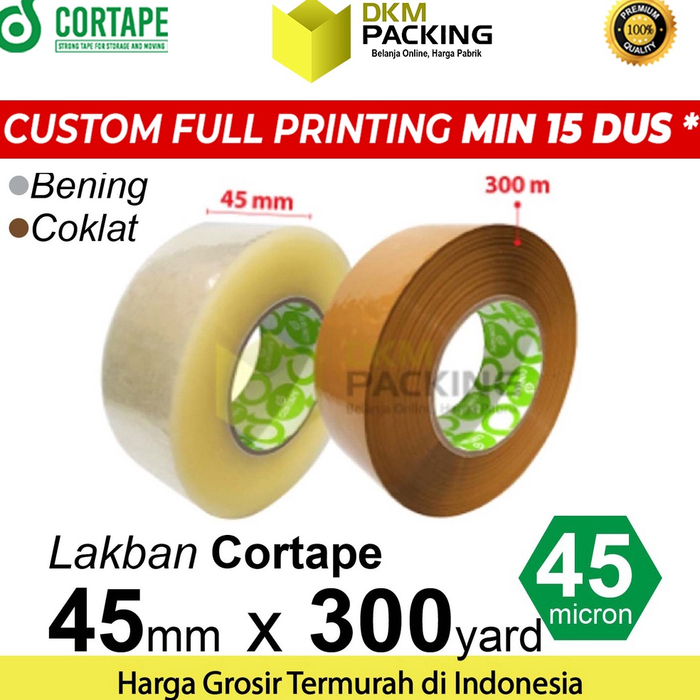 

1.1 Promo >> Lakban 45mm x 300yard JUMBO CORTAPE Plakban Isolasi TAPE TERMURAH /SATUAN