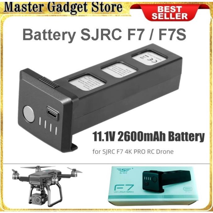Battery Drone Sjrc F7 F7S 4K Pro Original 11.1V 2600Mah Baterai