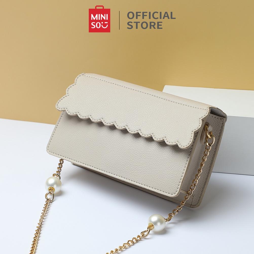 [  TCT ] MINISO Tas Selempang Original Sling Bag Putih Tas Slimbag Wanita Hitam Tas Bahu Rantai Cros
