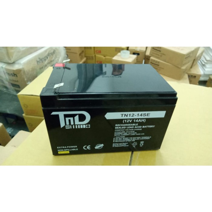 aki kering VRLA/SLA TND TN 12-14 ( 12v 14 Ah) original TND