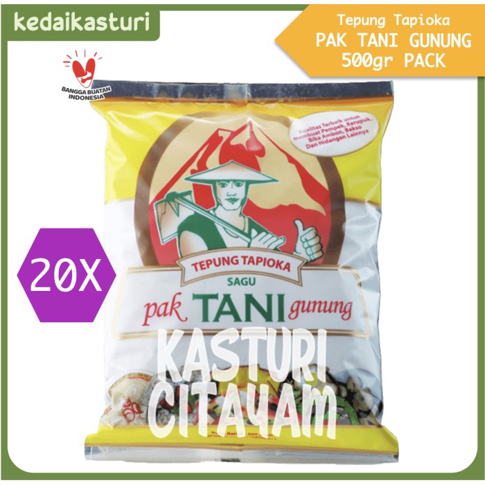 

Terlaris Tepung Tapioka Sagu Cap Pak Tani Gunung 500 Gr [1 Karton X 20 Pack]